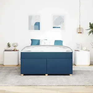 Каркас кровати с матрасом VidaXL 160 x 200 см синий ткань