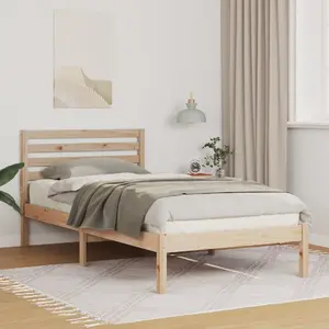 Каркас кровати VidaXL 75 x 190 см коричневый массив сосны