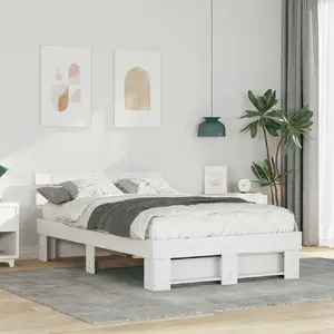 Кровать с изголовьем VidaXL 120 x 200 см Сосна Белая