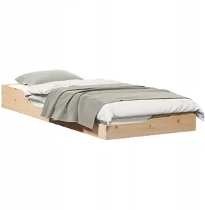 Каркас кровати VidaXL 100 x 220 см, массив сосны, коричневый