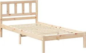 Каркас кровати VidaXL 75 x 190 см коричневый литая сосна