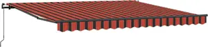Ручной выдвижной маркиз VidaXL 400x350 см — оранжево-коричневый