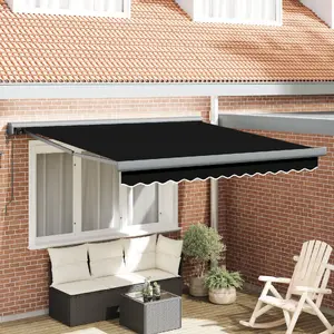 Маркиза VidaXL автоматическая выдвижная 350x250 см черная
