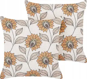 Decorative cushions Beliani TUBEROSE 45 x 45 cm, floral pattern, multicolour, set of 2