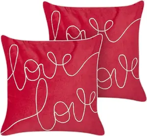 Decorative velvet cushions Beliani SIDERASIS 45 x 45 cm, set of 2, red