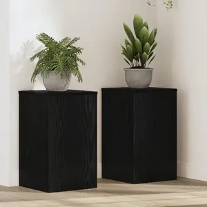 Plant Stands set VidaXL model 869231 Black Oak 30 x 30 x 50 cm