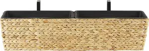 Горшок для цветов Beliani KAWALA 80 x 20 x 18 см бежевый