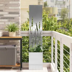 Flower planter VidaXL decorative panel Silver 32 x 140 cm