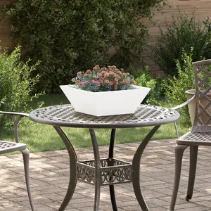 Flower pot set VidaXL 40 x 40 x 15 cm White plastic
