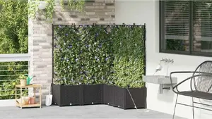 Кашпо VidaXL 120 x 120 x 142 см Черная сталь