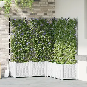 Кашпо VidaXL 42002911 белое пластиковое 120 x 120 x 143 см