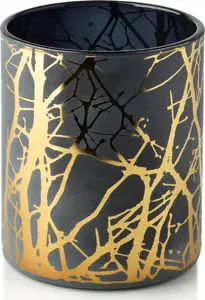 Svečturu affek design ODETTE GOLD, metāla apdare, augstums 10 cm, diametrs 8,8 cm