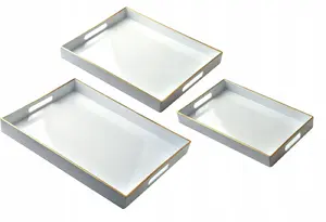 Decorative Wall Panels Mondex BLANCHE WHITE set of 3 — sizes 40×30×4 cm, 35×25×3.5 cm, 30×20×3.5 cm