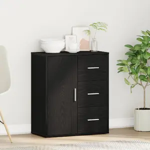 Буфет комод VidaXL 60 x 31 x 70 см Черный дуб, древесно-волокнистый материал