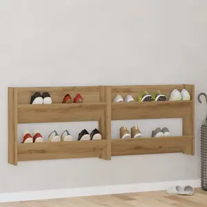 Sienas kurpju skapītis VidaXL modelis 875025 ozola artisan 60 x 18 x 60 cm, 2 gab.