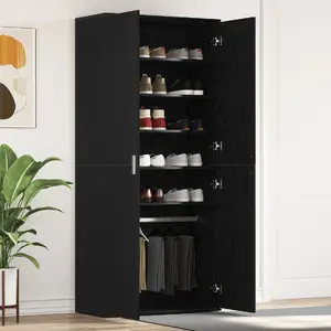Тумба для обуви VidaXL 80×39×180 см Чёрный дуб MDF