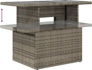 Outdoor Sofa Set VidaXL 7-Piece with Cushions, Grey Poly Rattan