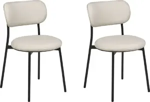 Dining chair set Beliani CASEY, 2 chairs, beige