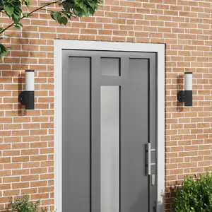 Wall Light VidaXL 2-pack Outdoor Wall Lamp Black Stainless Steel IP44