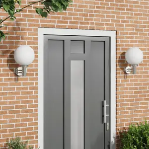 Wall Light VidaXL model 4005944, set of 2 stainless steel wall lamps, IP44