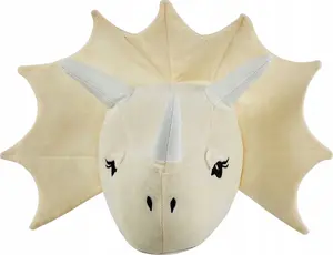 Wall Decoration Beliani Plush Dinosaur Beige REXX — soft plush wall hanging, neutral beige