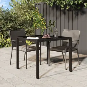 Ēdamgalda VidaXL 90x90x75 cm brūns polirattans āra lietošanai