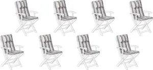 Outdoor chair cushions set Beliani MAUI — 8 pieces, blue-beige