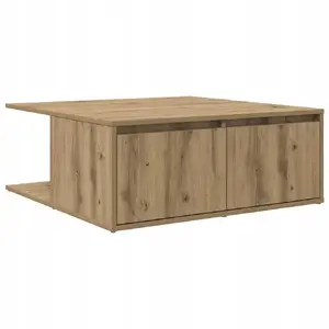 Журнальный стол VidaXL 80 x 80 x 31 см с ящиком, отделка «дуб ремесленник»