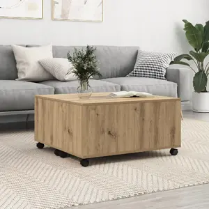 Coffee table VidaXL — oak artisan, 75 x 75 x 38 cm