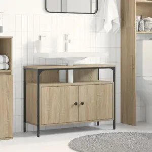 Vanity cabinet VidaXL Sonoma Oak 80x30x60 cm engineered wood for bathroom sink