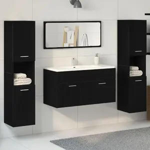 Bathroom furniture set VidaXL model 3334325, 3-piece, black oak, engineered wood
