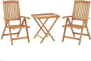 Outdoor balcony furniture set Beliani JAVA – acacia wood, compact 2–3‑piece seating set