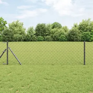 Стальной садовый забор с 7 столбами VidaXL 0,8 x 10 м