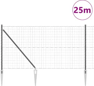 Комплект забора VidaXL Euro Fence 2 серый порошковая окраска сталь 25 x 1,2 м
