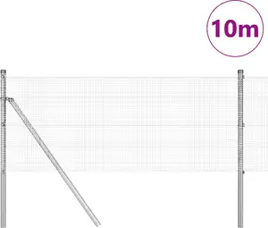 Сварная сетка-ограждение VidaXL 0,4 x 10 м с 7 оцинкованными стойками