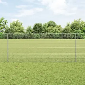 Dārza žogu komplekts VidaXL modelis 3336362, cinkots tērauds, 25 m garums, komplekts 2 gab.
