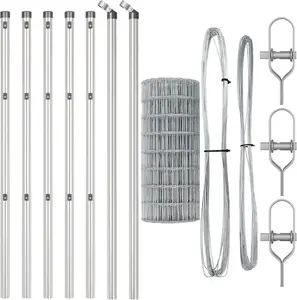 Steel Galvanized Fence Panel by VidaXL with 7 Posts 0.8 x 10 m