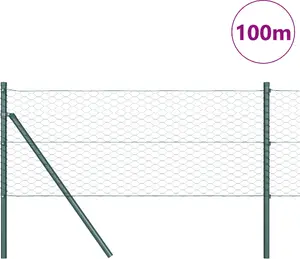 Шестиугольное садовое ограждение зеленое 0,6 x 100 м сталь VidaXL 3352738