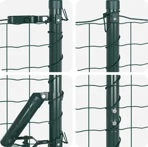 Ограждение VidaXL Euro с 7 вкладышами 1.2 x 10 м из оцинкованной стали зеленое