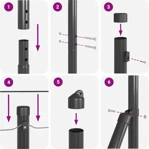 Garden Fence Set VidaXL 2 pcs Gray Metal 25 x 1.5 m