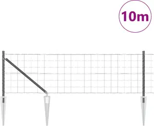 Комплект забора VidaXL Euro Fence 10 м, оцинкованная сталь, серый