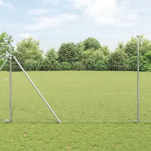 VidaXL гексагональная сетка 1,6 x 100 м из оцинкованной стали с 13 столбами 32 мм x 210 см