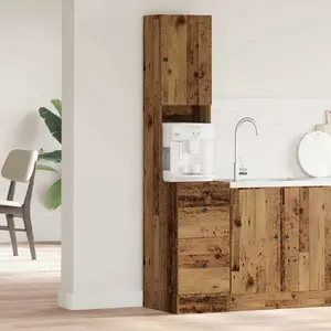 Virtuves skapis VidaXL modelis 871377 ar atvilktni un plauktu, vecas koka izskats, kokskaidras materiāls
