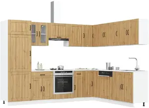 Virtuves skapīšu komplekts VidaXL Lucca, 14 gab., artisan oak apdare, modulāra uzglabāšana