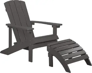 Садовое кресло с подножкой Shumee ADIRONDACK — темно‑серое