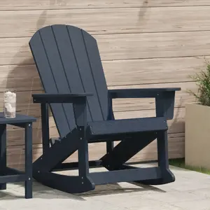 Šūpuļkrēsls Adirondack VidaXL tumši zils HDPE 73,5 x 92 x 90 cm