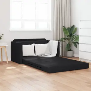 Напольный диван-кровать VidaXL 2 в 1 черный 124×71×78 см искусственная кожа