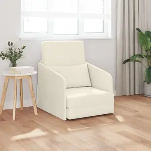 Диван-кровать VidaXL модель 4106654 кремовый велюр 65x80x83 см