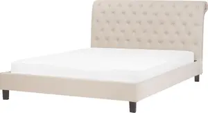 Тканевая кровать Beliani REIMS 180 x 200 см бежевого цвета