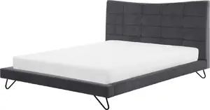 Кровать Shumee LANNION 160 x 200 см серый велюр